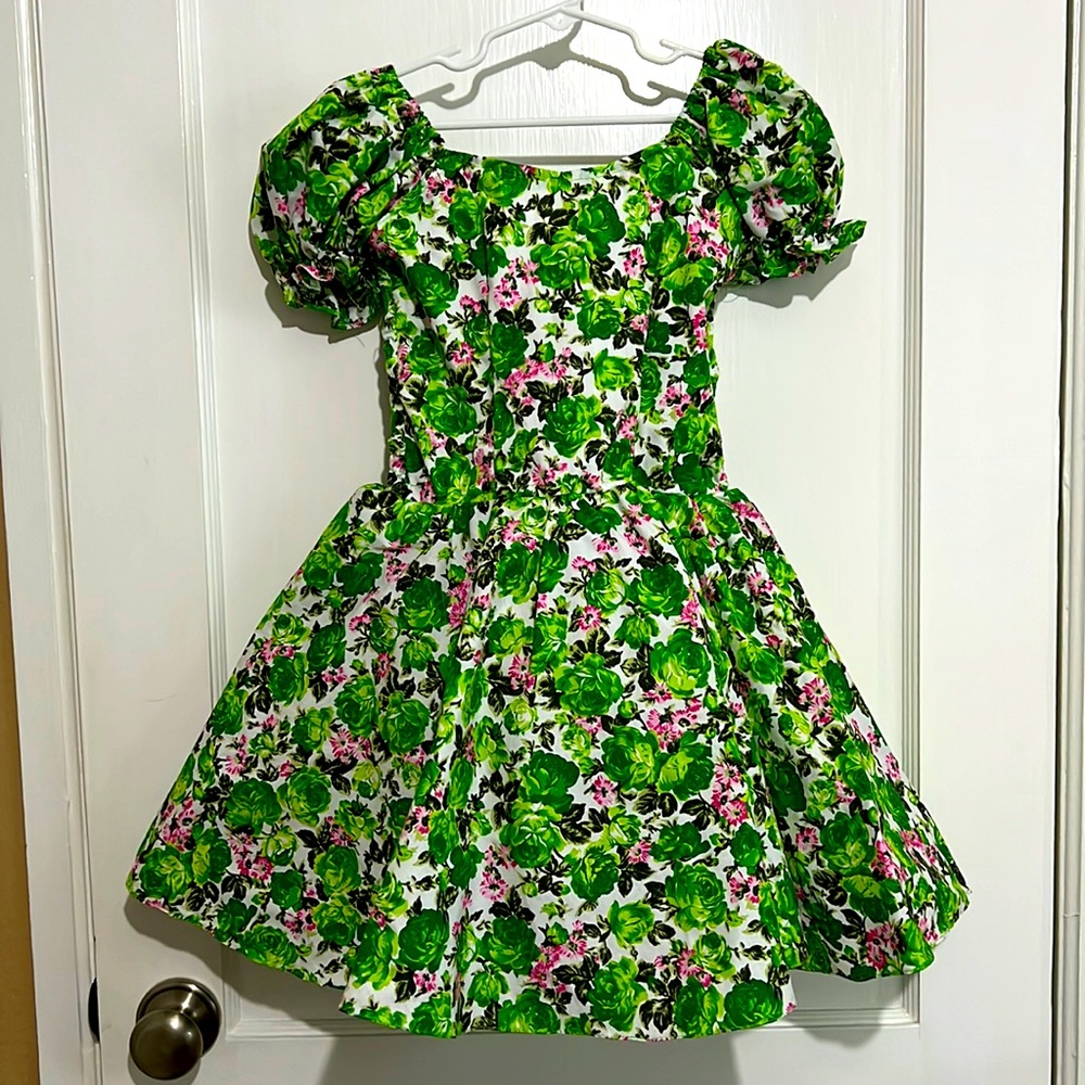 Green flowers dress 👗 for kids